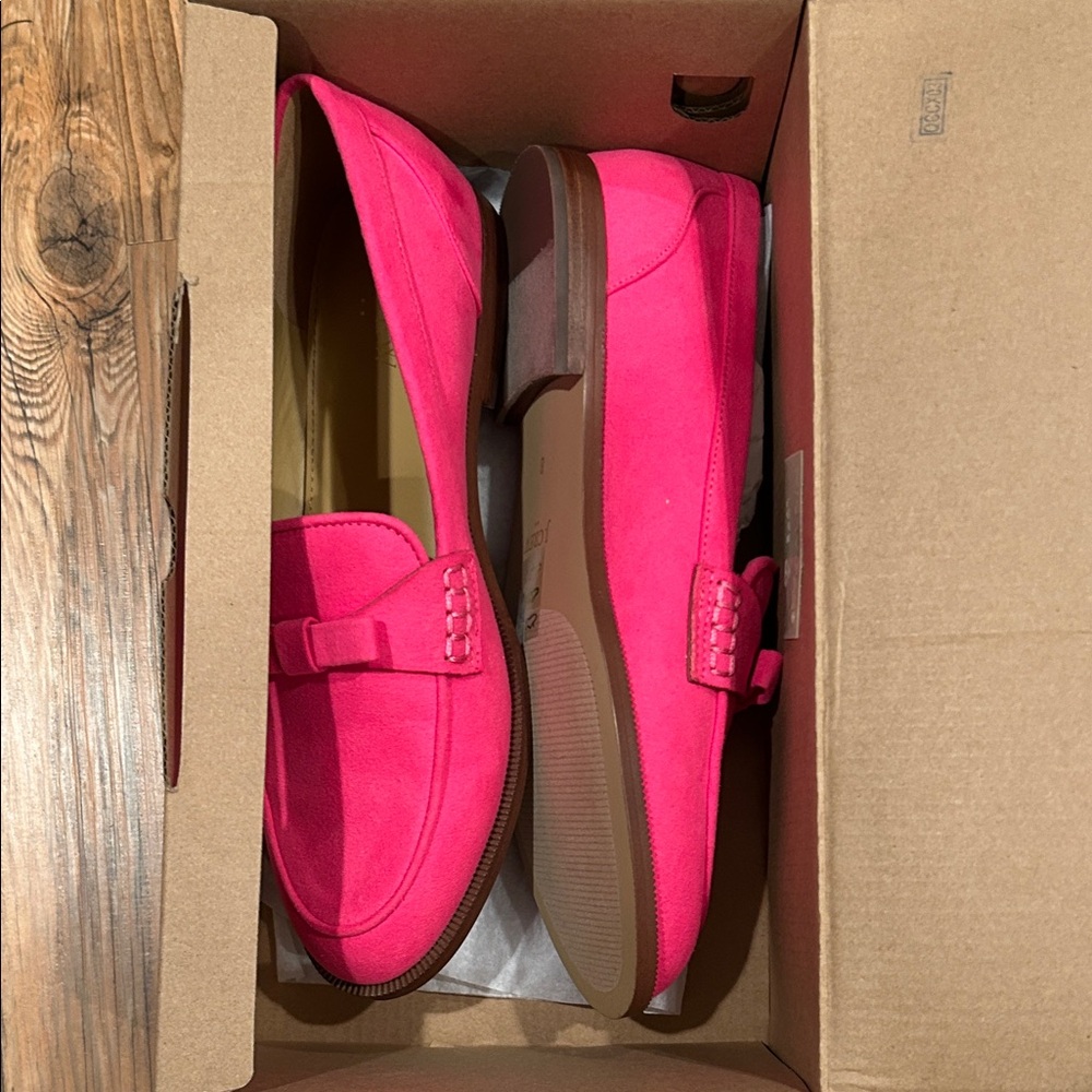 J. Crew Hot Pink Suede Loafers